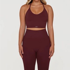 NWT SET ACTIVE SCULPTFLEX HUG LEGGINGS AND RIBBED V BRA SET